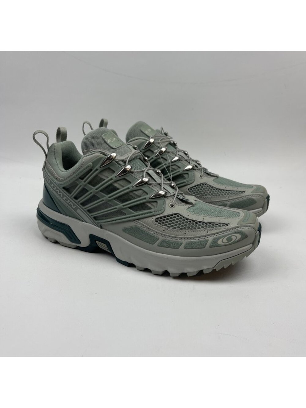 Salomon ACS Pro Green Milieu Metal Sea Moss Sneakers QuickLace Mens Size 10 US